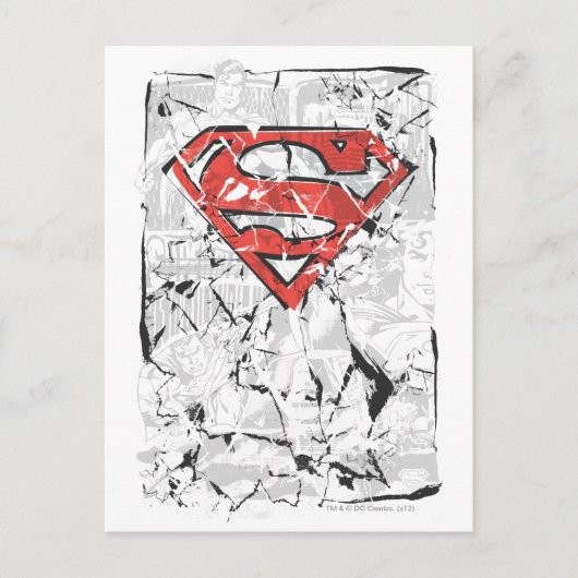 Superman gestileerd | Verplette Comic Logo Briefkaart (Voorkant)