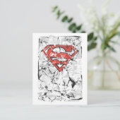 Superman gestileerd | Verplette Comic Logo Briefkaart (Staand voorkant)