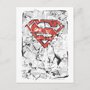 Superman gestileerd   Verplette Comic Logo Briefkaart