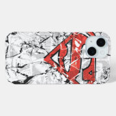 Superman gestileerd | Verplette Comic Logo Case-Mate iPhone Case (Achterkant (horizontaal))