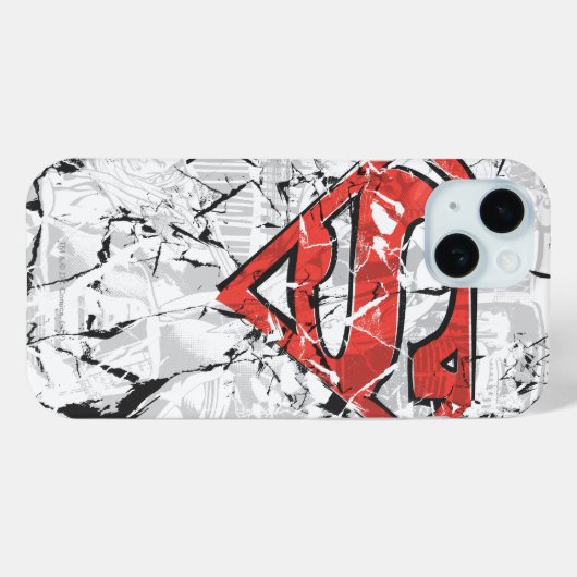 Superman gestileerd | Verplette Comic Logo Case-Mate iPhone Case (Achterkant (horizontaal))