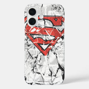 Superman gestileerd Verplette Comic Logo iPhone 16 Hoesje
