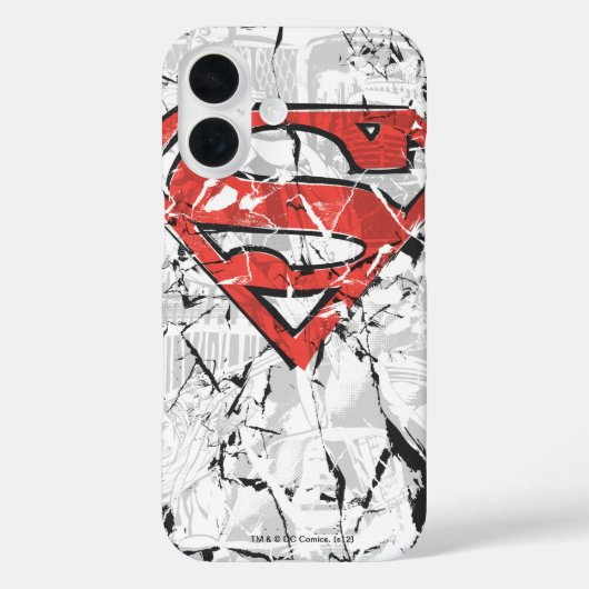 Superman gestileerd | Verplette Comic Logo Case-Mate iPhone Case (Achterkant)
