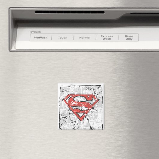 Superman gestileerd | Verplette Comic Logo Magneet (Insitu (Vaatwasser))