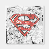 Superman gestileerd | Verplette Comic Logo Magneet (Voorkant)