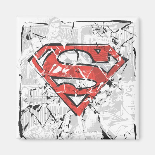 Superman gestileerd | Verplette Comic Logo Magneet (Voorkant)