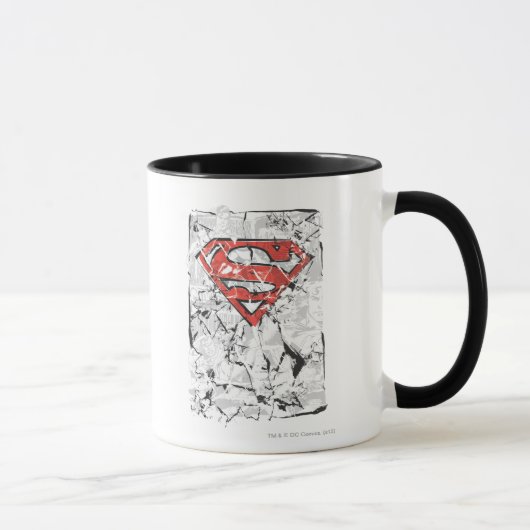 Superman gestileerd | Verplette Comic Logo Mok (Rechts)