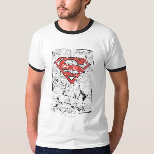 Superman gestileerd | Verplette Comic Logo T-shirt (Voorkant)