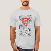 Superman gestileerd | Verplette Comic Logo T-shirt (Voorkant)