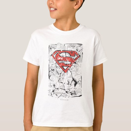 Superman gestileerd | Verplette Comic Logo T-shirt (Voorkant)