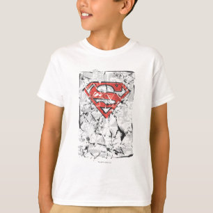 Superman gestileerd  Verplette Logo Comic T-shirt