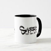 Superman gestileerd | Zwarte letters Graffiti-Logo Mok (Voorkant rechts)