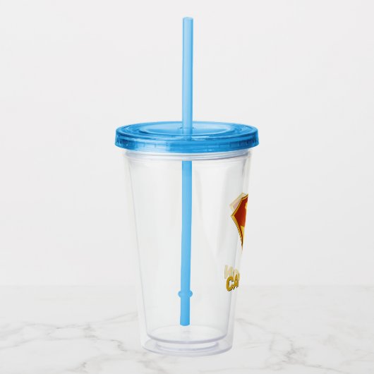 Superman Golden S Shield Brilliance Acryl Drinkbeker (Rechts)