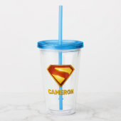 Superman Golden S Shield Brilliance Acryl Drinkbeker (Voorkant)
