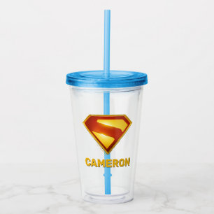 Superman Golden S Shield Brilliance Acryl Drinkbeker