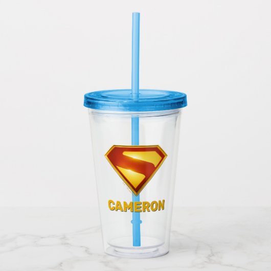 Superman Golden S Shield Brilliance Acryl Drinkbeker (Voorkant)