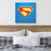 Superman Golden S Shield Brilliance Canvas Afdruk (Insitu (Slaapkamer))