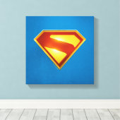 Superman Golden S Shield Brilliance Canvas Afdruk (Insitu (Houten vloer))