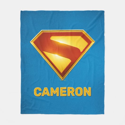 Superman Golden S Shield Brilliance Fleece Deken (Voorkant)