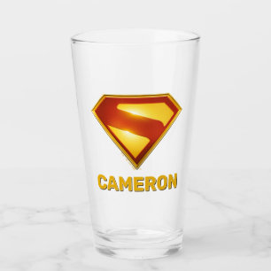 Superman Golden S Shield Brilliance Glas
