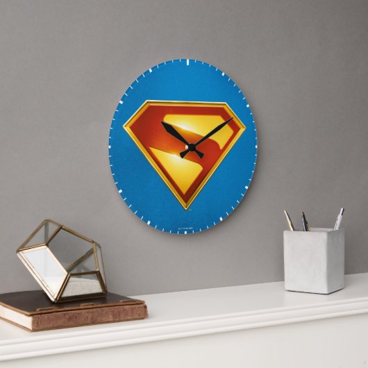 Superman Golden S Shield Brilliance Grote Klok (Kantoor)