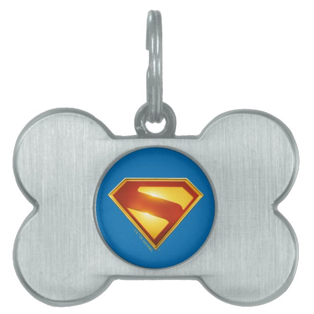 Superman Golden S Shield Brilliance Huisdieren Naamplaatje (voorkant)