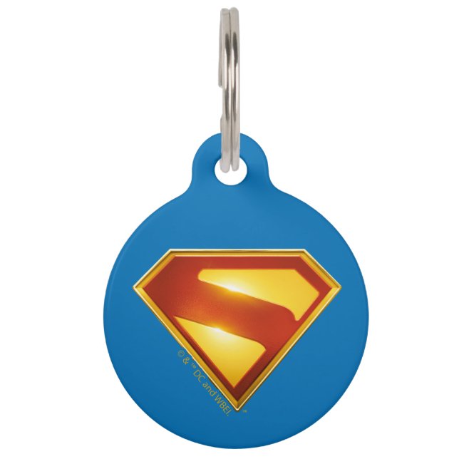 Superman Golden S Shield Brilliance Huisdierpenning (Voorkant)