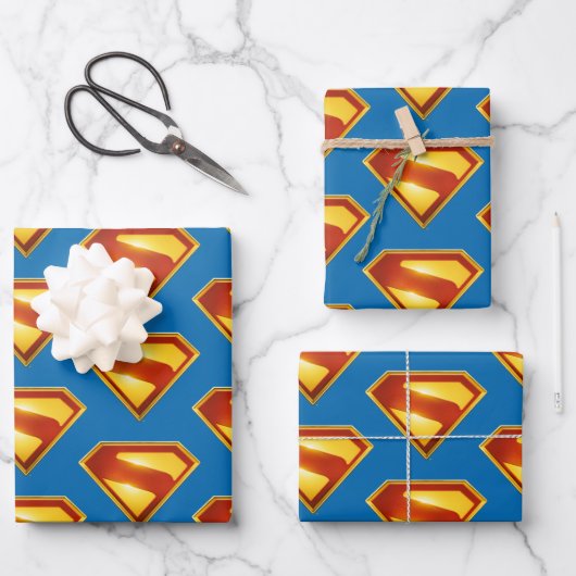 Superman Golden S Shield Brilliance Inpakpapier Vel (Voorkant)