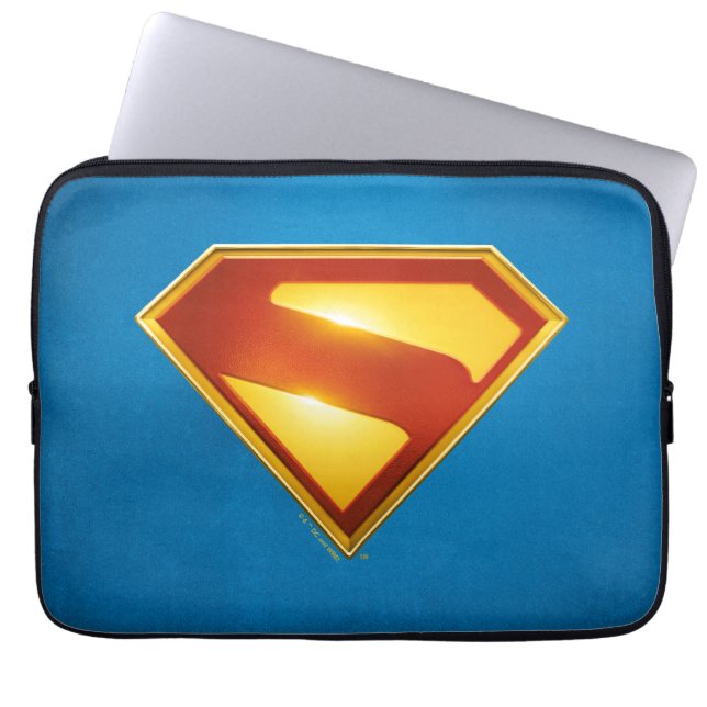 Superman Golden S Shield Brilliance Laptop Sleeve (Voorkant)