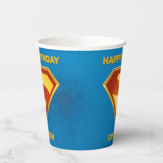 Superman Golden S Shield Brilliance Papieren Bekers (Links)