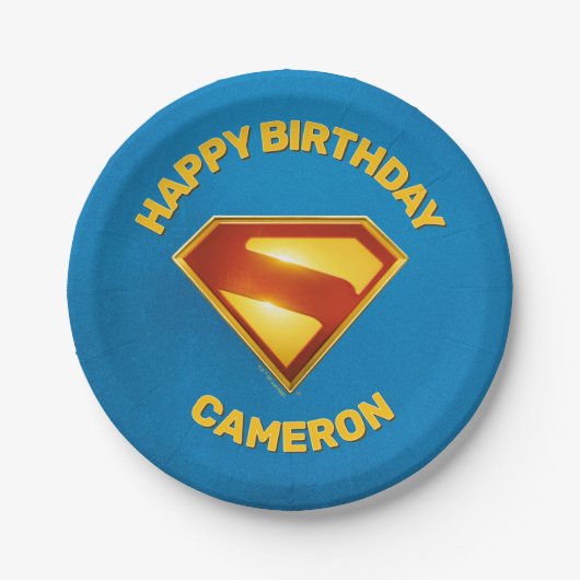 Superman Golden S Shield Brilliance Papieren Bordje (Voorkant)