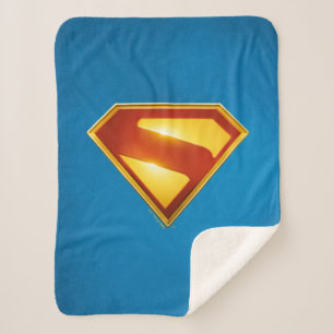 Superman Golden S Shield Brilliance Sherpa Deken