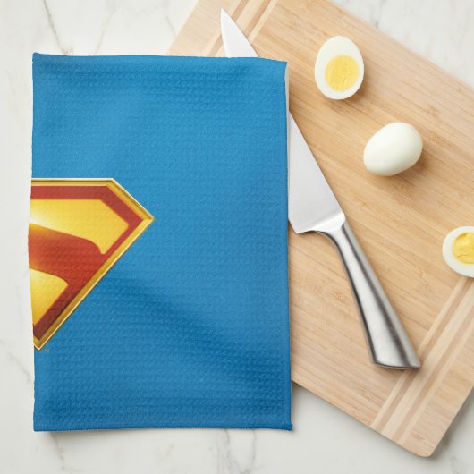 Superman Golden S Shield Brilliance Theedoek (Quarter Fold)