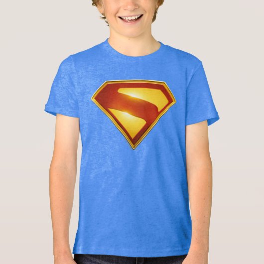 Superman Golden S Shield Brilliance Tri-Blend Shirt (Voorkant)