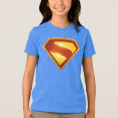 Superman Golden S Shield Brilliance Tri-Blend Shirt (Voorkant)