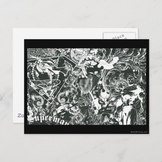 Superman Gray Collage Briefkaart (Voorkant / Achterkant)
