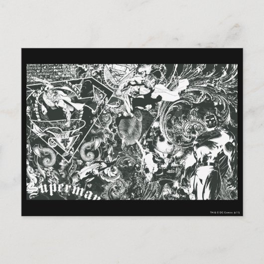 Superman Gray Collage Briefkaart (Voorkant)
