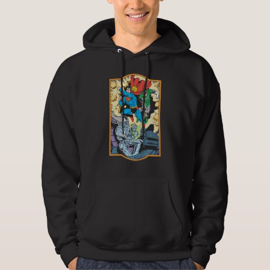 Superman & Green Lantern Fight Brainiac Hoodie (Voorkant)