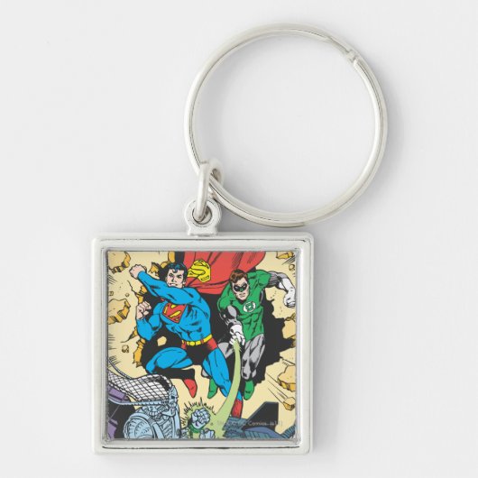 Superman & Green Lantern Fight Brainiac Sleutelhanger (Voorkant)