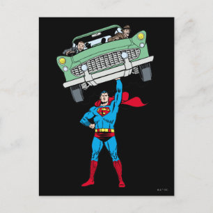 Superman heeft een auto briefkaart