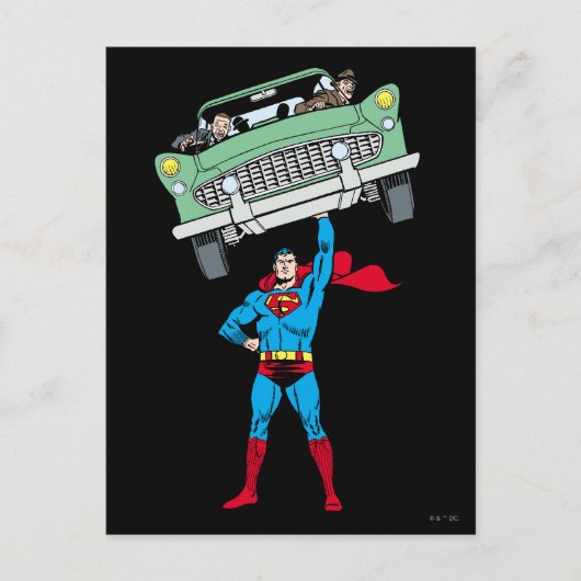 Superman heeft een auto briefkaart (Voorkant)