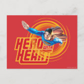Superman Hero met Heart Briefkaart (Voorkant)