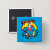 Superman Het Man staal Vierkante Button 5,1 Cm (Voorkant /achterkant)