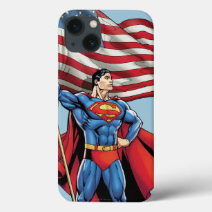 Superman Holding Amerikaanse vlag iPhone 13 Hoesje