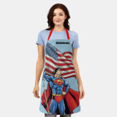 Superman Holding Amerikaanse vlag Schort (Gedragen)