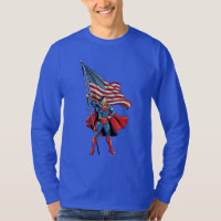 Superman Holding Amerikaanse vlag