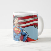 Superman Holding US Flag Grote Koffiekop (Voorkant rechts)