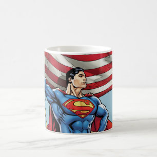 Superman Holding US Flag Koffiemok