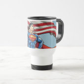 Superman Holding US Flag Reisbeker (Voorkant rechts)
