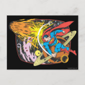 Superman in de ruimte briefkaart (Voorkant)